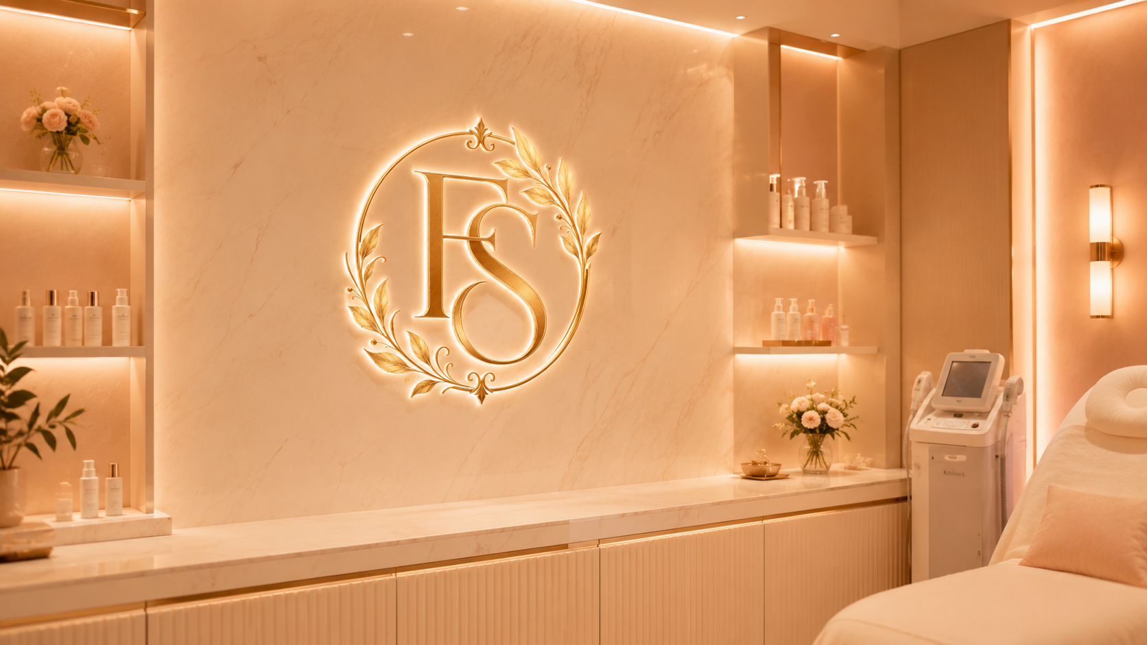 A calm treatment room inside the Franciele Sofiati clinic