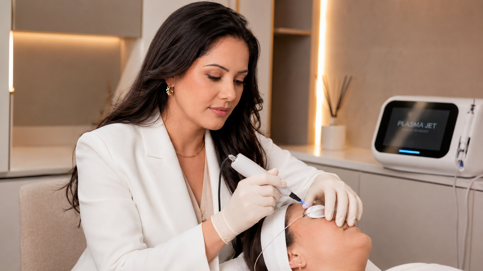 Franciele Sofiati carrying out laser hair reduction treatment